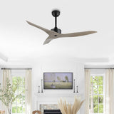 Aldrin 50" Modern Minimalist Iron/Plastic Mobile-App/Remote-Controlled 6-Speed Razor Ceiling Fan - JONATHAN Y