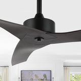 Aldrin 50" Modern Minimalist Iron/Plastic Mobile-App/Remote-Controlled 6-Speed Razor Ceiling Fan - JONATHAN Y