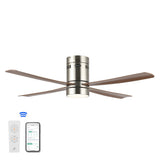 Theo 52" Contemporary Minimalist Iron/Acrylic Mobile-App/Remote-Controlled 6-Speed Integrated LED Ceiling Fan - JONATHAN Y