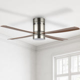 Theo 52" Contemporary Minimalist Iron/Acrylic Mobile-App/Remote-Controlled 6-Speed Integrated LED Ceiling Fan - JONATHAN Y