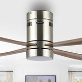 Theo 52" Contemporary Minimalist Iron/Acrylic Mobile-App/Remote-Controlled 6-Speed Integrated LED Ceiling Fan - JONATHAN Y