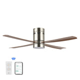 Theo 52" Contemporary Minimalist Iron/Acrylic Mobile-App/Remote-Controlled 6-Speed Integrated LED Ceiling Fan - JONATHAN Y