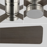 Theo 52" Contemporary Minimalist Iron/Acrylic Mobile-App/Remote-Controlled 6-Speed Integrated LED Ceiling Fan - JONATHAN Y