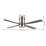 Theo 52" Contemporary Minimalist Iron/Acrylic Mobile-App/Remote-Controlled 6-Speed Integrated LED Ceiling Fan - JONATHAN Y
