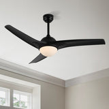 Sully 52" Contemporary Industrial Iron/Plastic Mobile-App/Remote-Controlled 6-Speed Propeller Integrated LED Ceiling Fan - JONATHAN Y