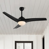 Sully 52" Contemporary Industrial Iron/Plastic Mobile-App/Remote-Controlled 6-Speed Propeller Integrated LED Ceiling Fan - JONATHAN Y