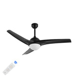 Sully 52" Contemporary Industrial Iron/Plastic Mobile-App/Remote-Controlled 6-Speed Propeller Integrated LED Ceiling Fan - JONATHAN Y