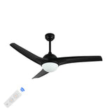 Sully 52" Contemporary Industrial Iron/Plastic Mobile-App/Remote-Controlled 6-Speed Propeller Integrated LED Ceiling Fan - JONATHAN Y