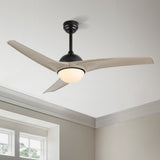 Sully 52" Contemporary Industrial Iron/Plastic Mobile-App/Remote-Controlled 6-Speed Propeller Integrated LED Ceiling Fan - JONATHAN Y