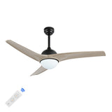 Sully 52" Contemporary Industrial Iron/Plastic Mobile-App/Remote-Controlled 6-Speed Propeller Integrated LED Ceiling Fan - JONATHAN Y