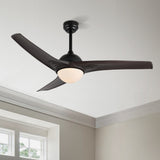 Sully 52" Contemporary Industrial Iron/Plastic Mobile-App/Remote-Controlled 6-Speed Propeller Integrated LED Ceiling Fan