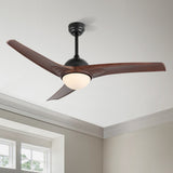 Sully 52" Contemporary Industrial Iron/Plastic Mobile-App/Remote-Controlled 6-Speed Propeller Integrated LED Ceiling Fan
