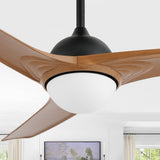 Sully 52" Contemporary Industrial Iron/Plastic Mobile-App/Remote-Controlled 6-Speed Propeller Integrated LED Ceiling Fan