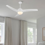 Sully 52" Contemporary Industrial Iron/Plastic Mobile-App/Remote-Controlled 6-Speed Propeller Integrated LED Ceiling Fan