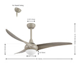 Aviator 52" Coastal Vintage Iron/Plastic Mobile-App/Remote-Controlled 6-Speed Retro Swirl Integrated LED Ceiling Fan - JONATHAN Y