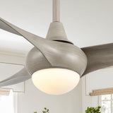 Aviator 52" Coastal Vintage Iron/Plastic Mobile-App/Remote-Controlled 6-Speed Retro Swirl Integrated LED Ceiling Fan - JONATHAN Y