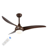 Aviator 52" Coastal Vintage Iron/Plastic Mobile-App/Remote-Controlled 6-Speed Retro Swirl Integrated LED Ceiling Fan