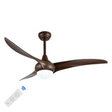 Aviator 52" Coastal Vintage Iron/Plastic Mobile-App/Remote-Controlled 6-Speed Retro Swirl Integrated LED Ceiling Fan