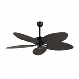 Raffles 52" Bohemian Industrial Iron/Plastic Mobile-App/Remote-Controlled 6-Speed Palm Blade Ceiling Fan Dark Brown Wood Finish – OFF