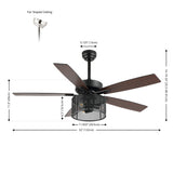 Max 52" Farmhouse Industrial Iron/Wood Mobile-App/Remote-Controlled LED Ceiling Fan - JONATHAN Y