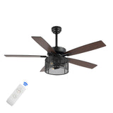 Max 52" Farmhouse Industrial Iron/Wood Mobile-App/Remote-Controlled LED Ceiling Fan - JONATHAN Y