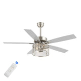 Max 52" Farmhouse Industrial Iron/Wood Mobile-App/Remote-Controlled LED Ceiling Fan - JONATHAN Y