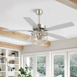 Max 52" Farmhouse Industrial Iron/Wood Mobile-App/Remote-Controlled LED Ceiling Fan - JONATHAN Y
