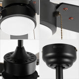 Blair 42" 1-Light Modern Minimalist 3-Speed Iron Height Adjustable Integrated LED Ceiling Fan with Pull Chains - JONATHAN Y