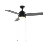 Blair 42" 1-Light Modern Minimalist 3-Speed Iron Height Adjustable Integrated LED Ceiling Fan with Pull Chains - JONATHAN Y
