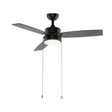 Blair 42" 1-Light Modern Minimalist 3-Speed Iron Height Adjustable Integrated LED Ceiling Fan with Pull Chains - JONATHAN Y