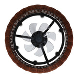 Cassidy 23" 6-Light Modern Bohemian 6-Speed Metal/Rattan Mobile-App/Remote-Controlled Height-Adjustable Lantern LED Ceiling Fan - JONATHAN Y