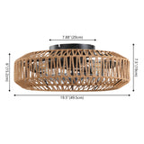 Rowan 19.5" 4-Light Modern Bohemian 6-Speed Metal/Rattan Mobile-App/Remote-Controlled Lantern LED Ceiling Fan - JONATHAN Y