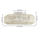 Rowan 19.5" 4-Light Modern Bohemian 6-Speed Metal/Rattan Mobile-App/Remote-Controlled Lantern LED Ceiling Fan - JONATHAN Y