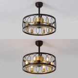 Celeste 21.6" 6-Light Industrial Farmhouse 6-Speed Metal Mobile-App/Remote-Controlled Caged LED Ceiling Fan - JONATHAN Y