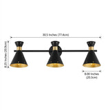 Elroy 18.25" Iron Retro Contemporary LED Track Light Black/Gold / 3 Sockets – DIM