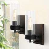 Harper 4.5" Coastal Minimalist Iron/Glass LED Sconce Set 2
