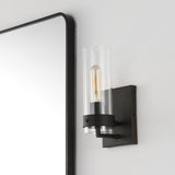 Harper 4.5" Coastal Minimalist Iron/Glass LED Sconce Set 2