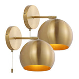Tierra 7" Modern Midcentury Iron LED Sconce with Pull-Chain Switch - JONATHAN Y