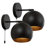 Tierra 7" Modern Midcentury Iron LED Sconce with Pull-Chain Switch - JONATHAN Y