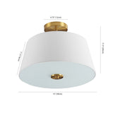 Isabella 15" Modern Midcentury Iron LED Semi Flush Mount