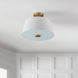 Isabella 15" Modern Midcentury Iron LED Semi Flush Mount