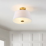 Isabella 15" Modern Midcentury Iron LED Semi Flush Mount