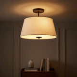 Isabella 15" Modern Midcentury Iron LED Semi Flush Mount Oil Rubbed Bronze – AI-ON