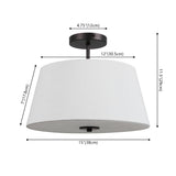 Isabella 15" Modern Midcentury Iron LED Semi Flush Mount