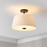 Isabella 15" Modern Midcentury Iron LED Semi Flush Mount