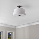 Isabella 15" Modern Midcentury Iron LED Semi Flush Mount