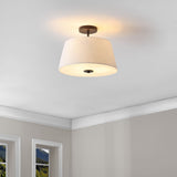 Isabella 15" Modern Midcentury Iron LED Semi Flush Mount