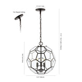 Bee 13.5" Modern Bohemian Iron/Glass LED Pendant - JONATHAN Y