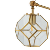 Honeycomb 7.5" Modern Contemporary Arm-Adjustable Iron/Glass LED Sconce - JONATHAN Y