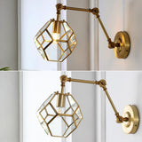 Honeycomb 7.5" Modern Contemporary Arm-Adjustable Iron/Glass LED Sconce - JONATHAN Y